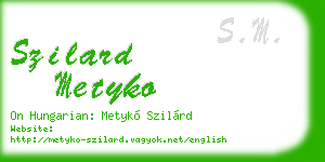 szilard metyko business card