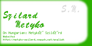 szilard metyko business card